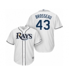 Youth Tampa Bay Rays #43 Mike Brosseau Authentic White Home Cool Base Baseball Player Jersey
