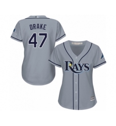Women's Tampa Bay Rays #47 Oliver Drake Authentic Grey Road Cool Base Baseball Player Jersey