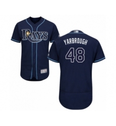 Men's Tampa Bay Rays #48 Ryan Yarbrough Navy Blue Alternate Flex Base Authentic Collection Baseball Player Jersey