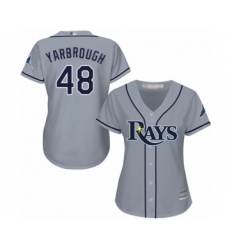 Women's Tampa Bay Rays #48 Ryan Yarbrough Authentic Grey Road Cool Base Baseball Player Jersey