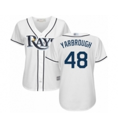 Women's Tampa Bay Rays #48 Ryan Yarbrough Authentic White Home Cool Base Baseball Player Jersey
