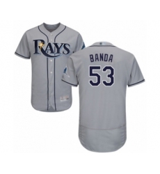 Men's Tampa Bay Rays #53 Anthony Banda Grey Road Flex Base Authentic Collection Baseball Player Jersey