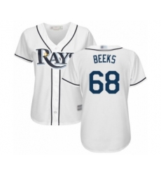 Women's Tampa Bay Rays #68 Jalen Beeks Authentic White Home Cool Base Baseball Player Jersey