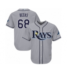 Youth Tampa Bay Rays #68 Jalen Beeks Authentic Grey Road Cool Base Baseball Player Jersey