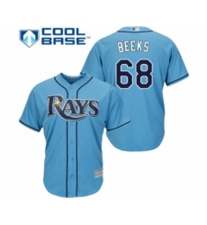 Youth Tampa Bay Rays #68 Jalen Beeks Authentic Light Blue Alternate 2 Cool Base Baseball Player Jersey