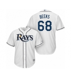 Youth Tampa Bay Rays #68 Jalen Beeks Authentic White Home Cool Base Baseball Player Jersey