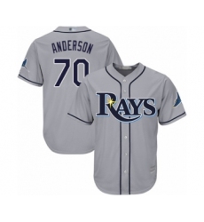 Youth Tampa Bay Rays #70 Nick Anderson Authentic Grey Road Cool Base Baseball Player Jersey