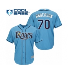 Youth Tampa Bay Rays #70 Nick Anderson Authentic Light Blue Alternate 2 Cool Base Baseball Player Jersey