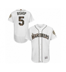 Men's Seattle Mariners #5 Braden Bishop Authentic White 2016 Memorial Day Fashion Flex Base Baseball Player Jersey
