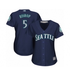 Women's Seattle Mariners #5 Braden Bishop Authentic Navy Blue Alternate 2 Cool Base Baseball Player Jersey