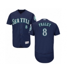 Men's Seattle Mariners #8 Jake Fraley Navy Blue Alternate Flex Base Authentic Collection Baseball Player Jersey