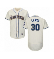 Men's Seattle Mariners #30 Kyle Lewis Cream Alternate Flex Base Authentic Collection Baseball Player Jersey