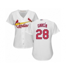 Women's St. Louis Cardinals #28 Adolis Garcia Authentic White Home Cool Base Baseball Player Jersey