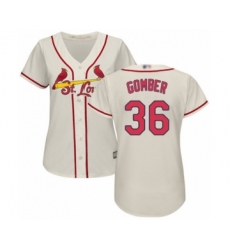 Women's St. Louis Cardinals #36 Austin Gomber Authentic Cream Alternate Cool Base Baseball Player Jersey