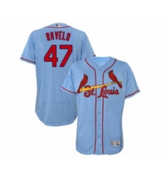 Men's St. Louis Cardinals #47 Rangel Ravelo Light Blue Alternate Flex Base Authentic Collection Baseball Player Jersey