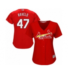 Women's St. Louis Cardinals #47 Rangel Ravelo Authentic Red Alternate Cool Base Baseball Player Jersey