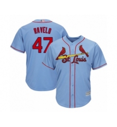 Youth St. Louis Cardinals #47 Rangel Ravelo Authentic Light Blue Alternate Cool Base Baseball Player Jersey