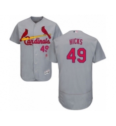 Men's St. Louis Cardinals #49 Jordan Hicks Grey Road Flex Base Authentic Collection Baseball Player Jersey
