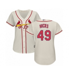 Women's St. Louis Cardinals #49 Jordan Hicks Authentic Cream Alternate Cool Base Baseball Player Jersey
