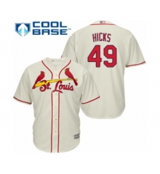 Youth St. Louis Cardinals #49 Jordan Hicks Authentic Cream Alternate Cool Base Baseball Player Jersey