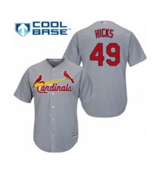Youth St. Louis Cardinals #49 Jordan Hicks Authentic Grey Road Cool Base Baseball Player Jersey