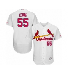 Men's St. Louis Cardinals #55 Dominic Leone White Home Flex Base Authentic Collection Baseball Player Jersey