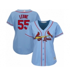 Women's St. Louis Cardinals #55 Dominic Leone Authentic Light Blue Alternate Cool Base Baseball Player Jersey