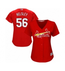 Women's St. Louis Cardinals #56 Ryan Helsley Authentic Red Alternate Cool Base Baseball Player Jersey