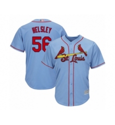 Youth St. Louis Cardinals #56 Ryan Helsley Authentic Light Blue Alternate Cool Base Baseball Player Jersey