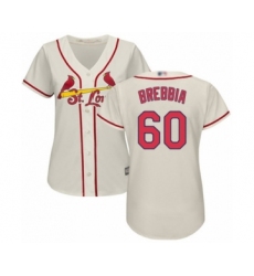Women's St. Louis Cardinals #60 John Brebbia Authentic Cream Alternate Cool Base Baseball Player Jersey