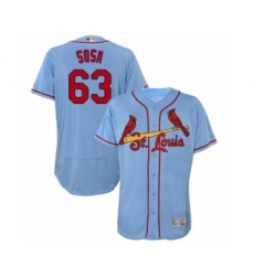 Men's St. Louis Cardinals #63 Edmundo Sosa Light Blue Alternate Flex Base Authentic Collection Baseball Player Jersey