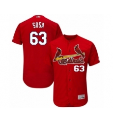 Men's St. Louis Cardinals #63 Edmundo Sosa Red Alternate Flex Base Authentic Collection Baseball Player Jersey