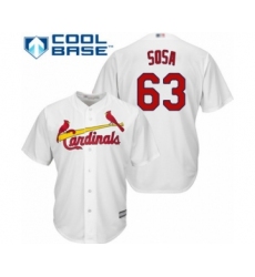 Youth St. Louis Cardinals #63 Edmundo Sosa Authentic White Home Cool Base Baseball Player Jersey