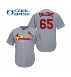 Youth St. Louis Cardinals #65 Giovanny Gallegos Authentic Grey Road Cool Base Baseball Player Jersey