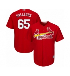 Youth St. Louis Cardinals #65 Giovanny Gallegos Authentic Red Alternate Cool Base Baseball Player Jersey