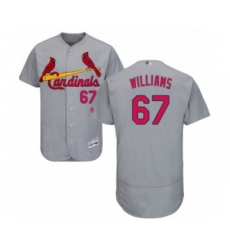 Men's St. Louis Cardinals #67 Justin Williams Grey Road Flex Base Authentic Collection Baseball Player Jersey