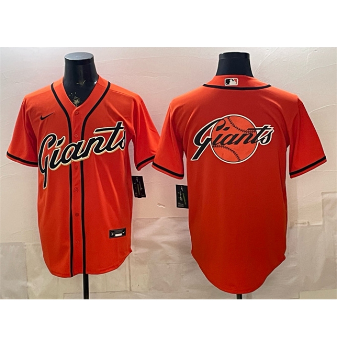 Men's San Francisco Giants Team Big Logo Orange Cool Base Stitched Baseball Jersey