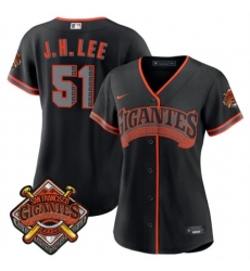 Women's San Francisco Giants #51 Jung Hoo Lee Black 2026 Alternate Stadium Stitched Baseball Jersey(Run Small)