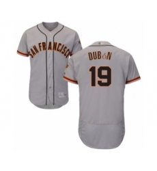 Men's San Francisco Giants #19 Mauricio Dubon Grey Road Flex Base Authentic Collection Baseball Player Jersey