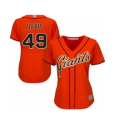 Women's San Francisco Giants #49 Jaylin Davis Authentic Orange Alternate Cool Base Baseball Player Jersey