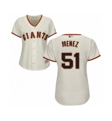 Women's San Francisco Giants #51 Conner Menez Authentic Cream Home Cool Base Baseball Player Jersey