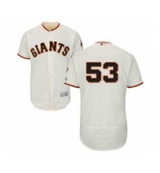 Men's San Francisco Giants #53 Austin Slater Cream Home Flex Base Authentic Collection Baseball Player Jersey