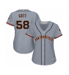 Women's San Francisco Giants #58 Trevor Gott Authentic Grey Road Cool Base Baseball Player Jersey