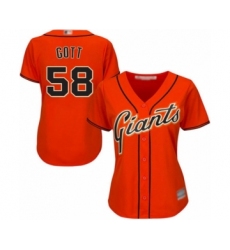 Women's San Francisco Giants #58 Trevor Gott Authentic Orange Alternate Cool Base Baseball Player Jersey