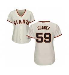 Women's San Francisco Giants #59 Andrew Suarez Authentic Cream Home Cool Base Baseball Player Jersey