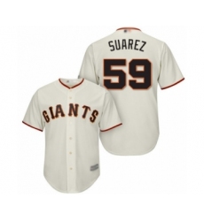 Youth San Francisco Giants #59 Andrew Suarez Authentic Cream Home Cool Base Baseball Player Jersey