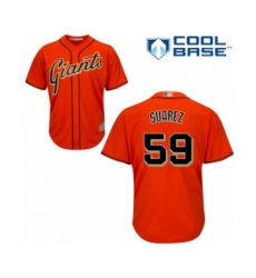 Youth San Francisco Giants #59 Andrew Suarez Authentic Orange Alternate Cool Base Baseball Player Jersey