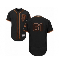 Men's San Francisco Giants #61 Burch Smith Black Alternate Flex Base Authentic Collection Baseball Player Jersey