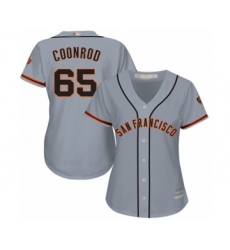 Women's San Francisco Giants #65 Sam Coonrod Authentic Grey Road Cool Base Baseball Player Jersey