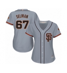 Women's San Francisco Giants #67 Sam Selman Authentic Grey Road 2 Cool Base Baseball Player Jersey